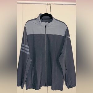 Adidas Men's Light Gray Lightweight Zip-Up Jacket